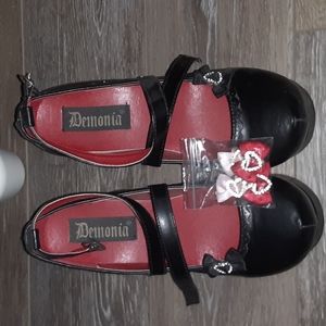 Demonia chunky heel black high heel